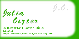 julia oszter business card
